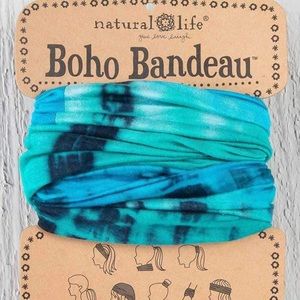 Boho Bandeau turquoise tie dye multi-use headband